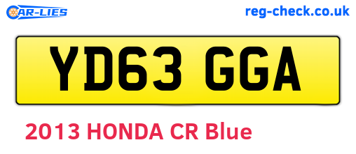 YD63GGA are the vehicle registration plates.