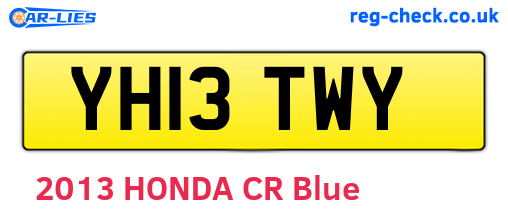 YH13TWY are the vehicle registration plates.