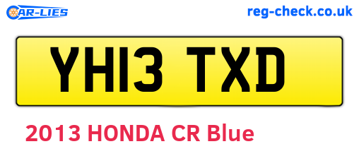 YH13TXD are the vehicle registration plates.