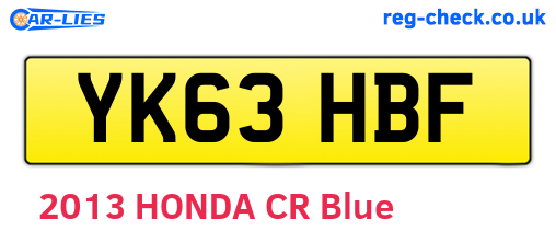 YK63HBF are the vehicle registration plates.