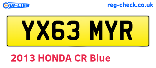 YX63MYR are the vehicle registration plates.