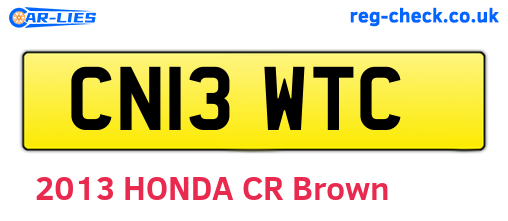 CN13WTC are the vehicle registration plates.