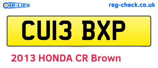 CU13BXP are the vehicle registration plates.