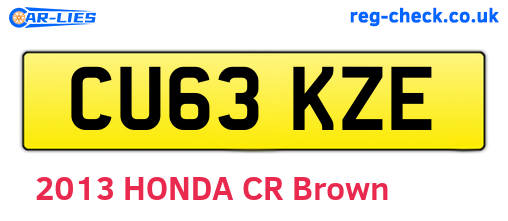 CU63KZE are the vehicle registration plates.