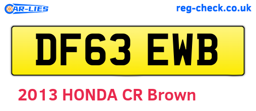 DF63EWB are the vehicle registration plates.