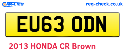 EU63ODN are the vehicle registration plates.