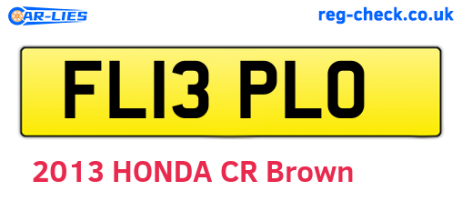 FL13PLO are the vehicle registration plates.