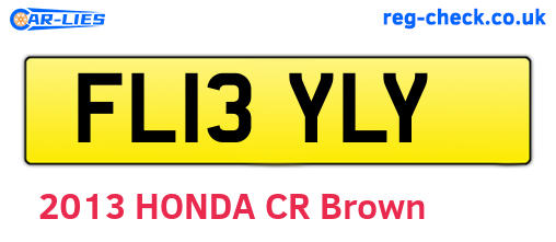 FL13YLY are the vehicle registration plates.