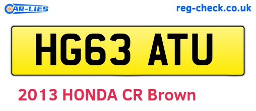 HG63ATU are the vehicle registration plates.