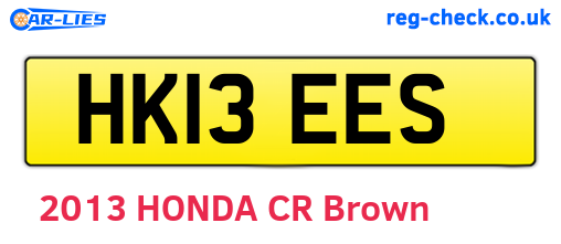 HK13EES are the vehicle registration plates.