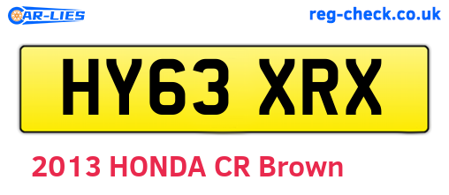 HY63XRX are the vehicle registration plates.