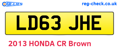 LD63JHE are the vehicle registration plates.