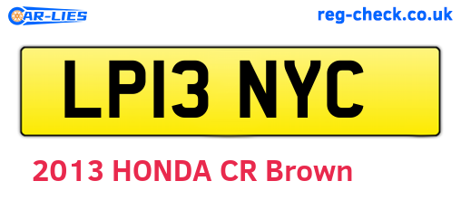 LP13NYC are the vehicle registration plates.