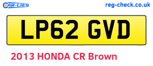 LP62GVD are the vehicle registration plates.