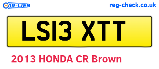 LS13XTT are the vehicle registration plates.