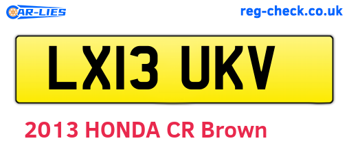 LX13UKV are the vehicle registration plates.