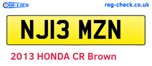 NJ13MZN are the vehicle registration plates.