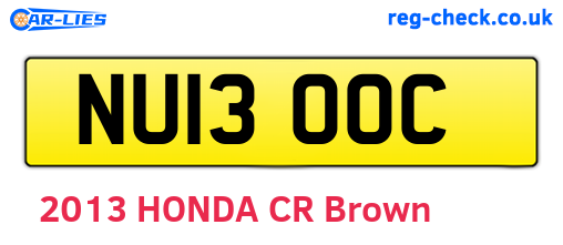 NU13OOC are the vehicle registration plates.