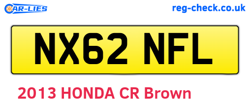 NX62NFL are the vehicle registration plates.