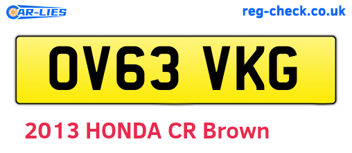 OV63VKG are the vehicle registration plates.