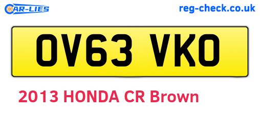OV63VKO are the vehicle registration plates.