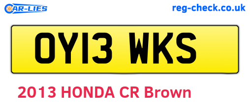 OY13WKS are the vehicle registration plates.