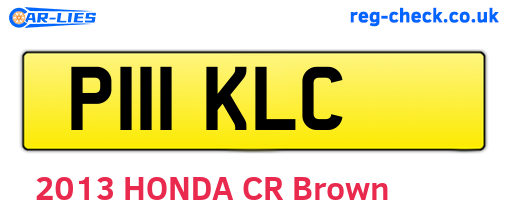 P111KLC are the vehicle registration plates.