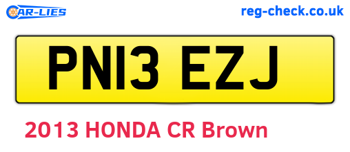PN13EZJ are the vehicle registration plates.