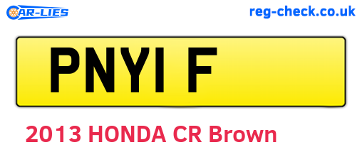 PNY1F are the vehicle registration plates.