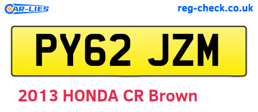 PY62JZM are the vehicle registration plates.