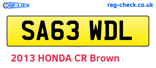SA63WDL are the vehicle registration plates.