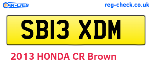 SB13XDM are the vehicle registration plates.