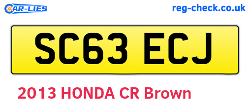 SC63ECJ are the vehicle registration plates.