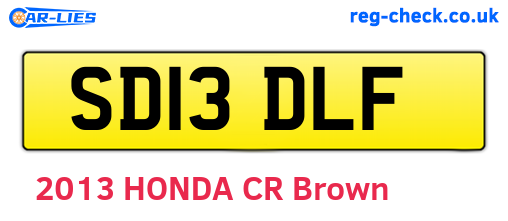 SD13DLF are the vehicle registration plates.