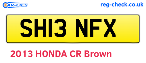SH13NFX are the vehicle registration plates.