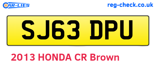 SJ63DPU are the vehicle registration plates.