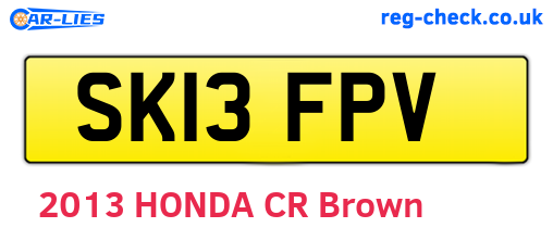 SK13FPV are the vehicle registration plates.