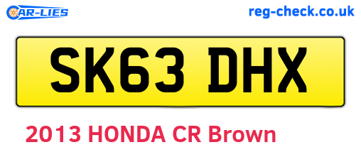 SK63DHX are the vehicle registration plates.