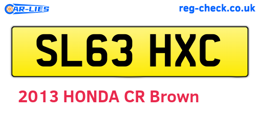SL63HXC are the vehicle registration plates.