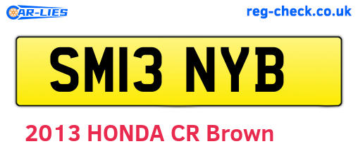 SM13NYB are the vehicle registration plates.