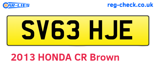 SV63HJE are the vehicle registration plates.