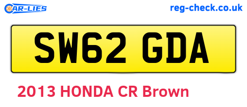 SW62GDA are the vehicle registration plates.