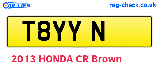 T8YYN are the vehicle registration plates.