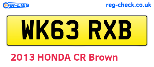 WK63RXB are the vehicle registration plates.