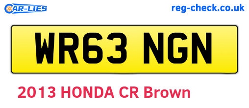 WR63NGN are the vehicle registration plates.