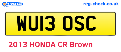 WU13OSC are the vehicle registration plates.