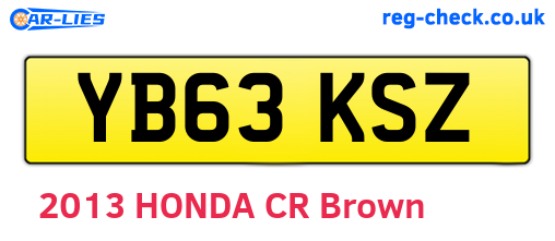 YB63KSZ are the vehicle registration plates.