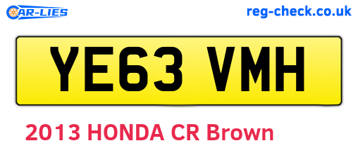 YE63VMH are the vehicle registration plates.