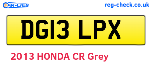 DG13LPX are the vehicle registration plates.