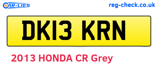 DK13KRN are the vehicle registration plates.